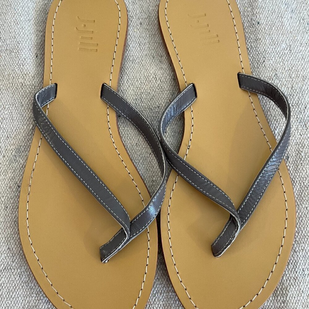 J.Jill Woman's Leather Summer/Beach Slip-On Flip-Flops Sandals Sz 8